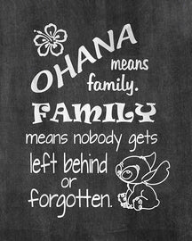 Ohana Means Family - Inspired by Lilo and Stitch - Poster Print Photo –  Simply Remarkable
