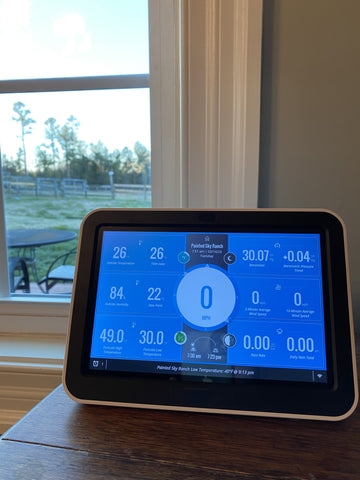 The WeatherLink Console at Painted Sky Ranch