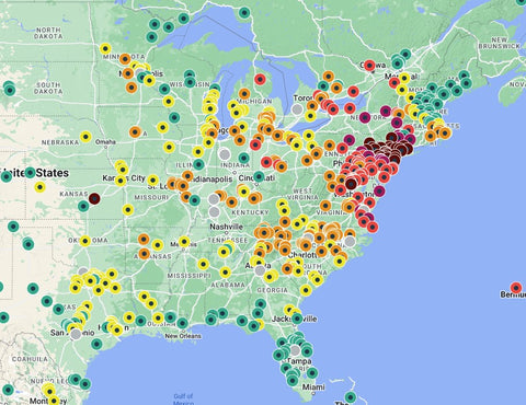 Air quality map for the eastern U.S., June 7, 2023