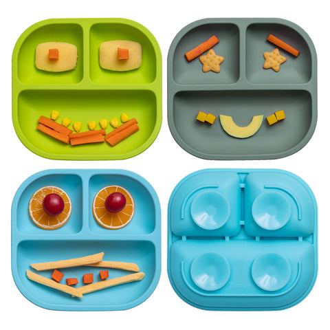 Babelio Powerful Suction Plates for Baby and Toddler, Stay Put with 4 Suction Cups, 3 Pack
