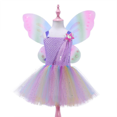 Enchanting Fairy Butterfly Dress with Wings for Girls