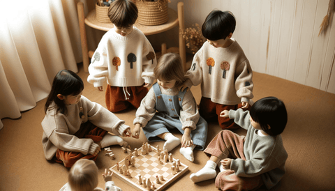 Group of kids playing in Tiny Cuddling outfits