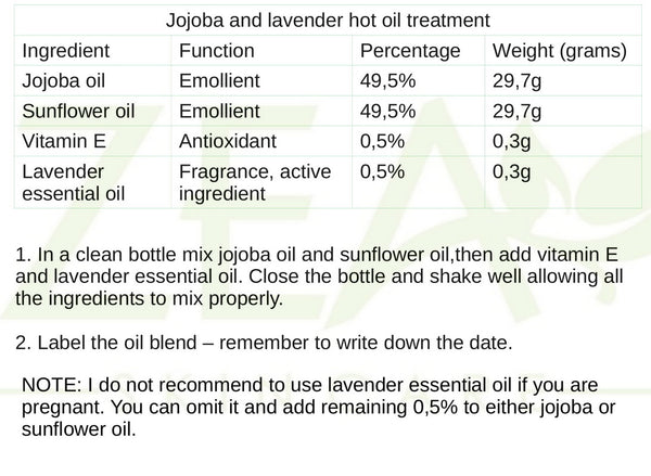 Jojoba and lavender hot oil treatment