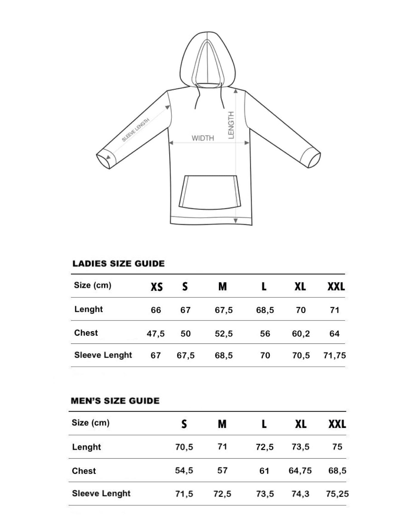 Size Guide – Alex // MAD-store