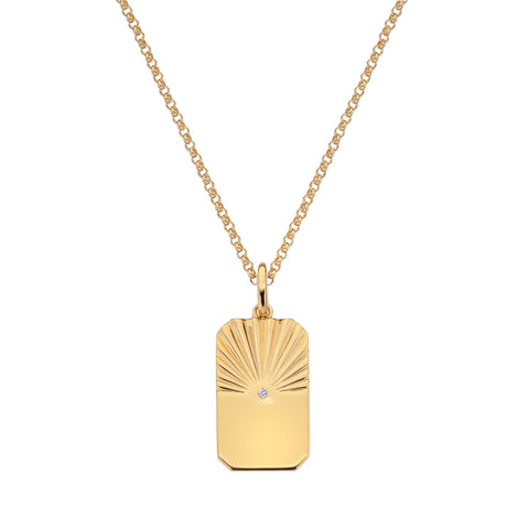 Jac Jossa 18ct yellow gold plated pendant set with a Hot Diamond diamond
