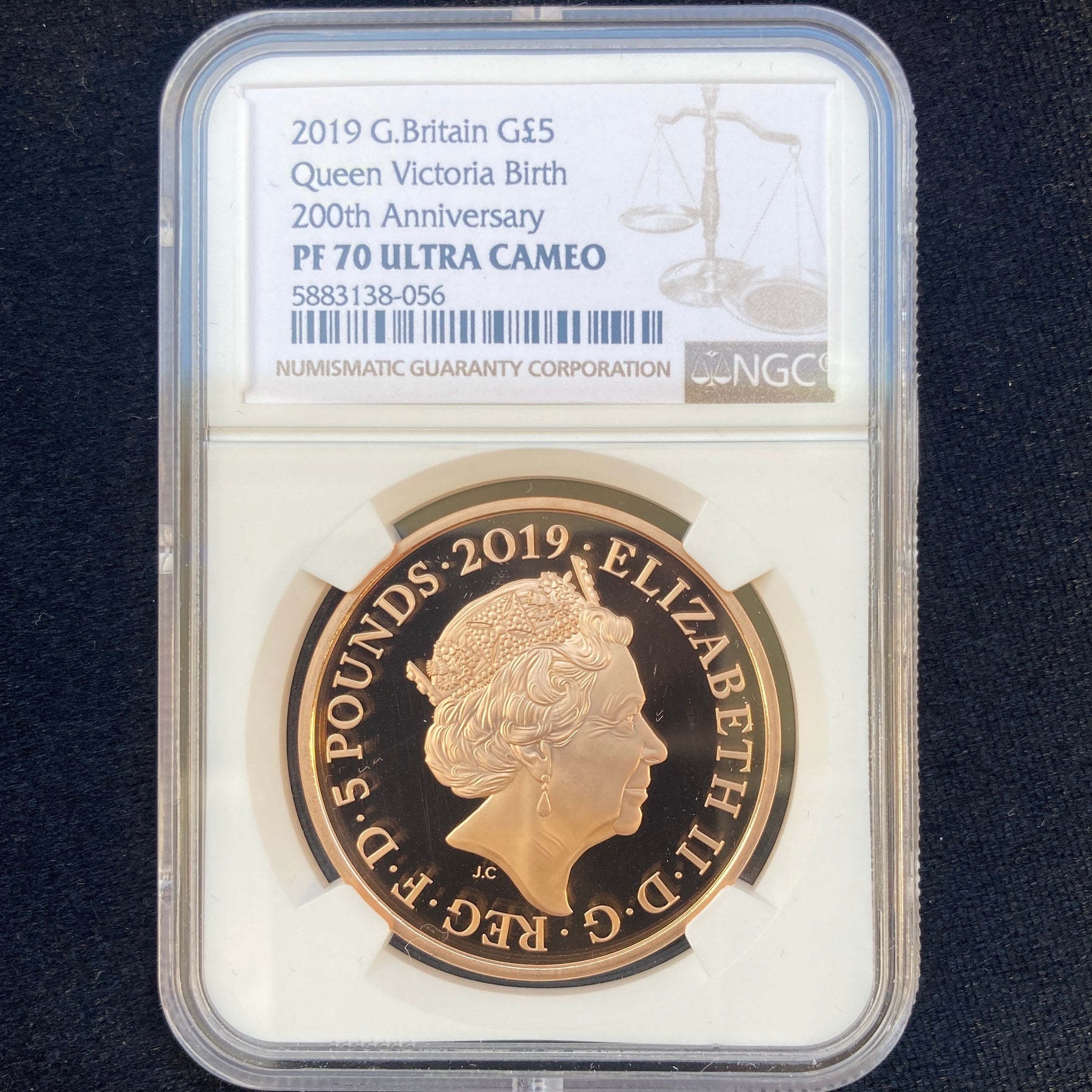 2019 ヴィクトリア女王生誕200周年£5ピエフォー銀貨 NGC PF70UC - 旧