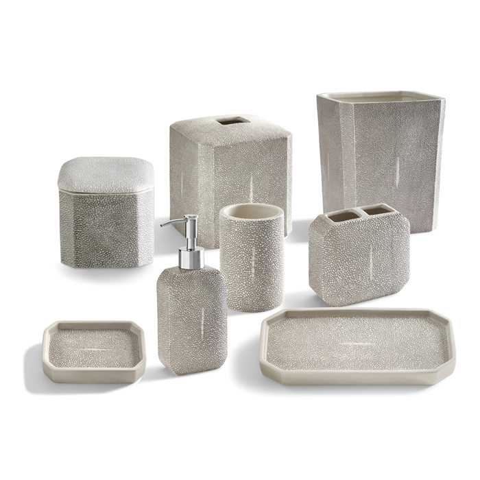 Set of 5 Trier Bath Accessories Gray Impeccably designed and crafted 100%  Stainless Steel Bath Accessories Set - Better Trends