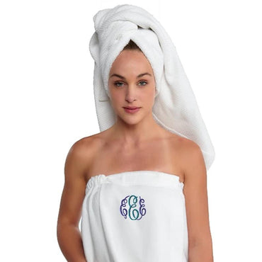 monogrammed bath towel wrap