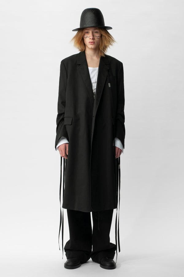 Ann Demeulemeesterシルクトレンチコート-