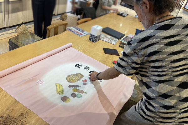 片岡鶴太郎　額裏　制作風景