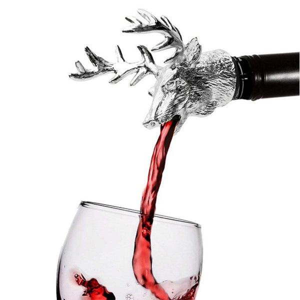 Creative Deer Head Design Red Wine Bottle Metal Pourer Stopper Kitchen Bar Tool - Ecart