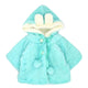 Baby Girls Infant Rabbit Ear Hoodie Warm Coat Pom Pom Bowknot Winter Clothes - Ecart