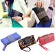 Women Rivet Zipper Wallet Holder Card Coin Clutch Purse Wristlet Evening Bag - Ecart