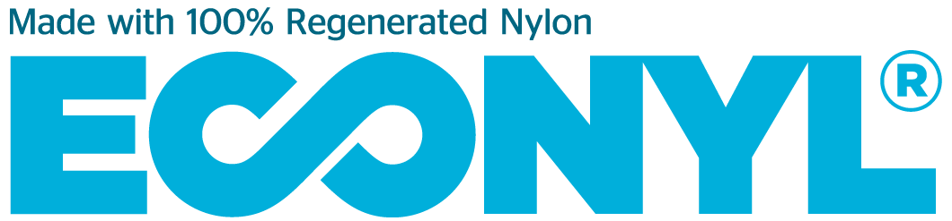 Text: Made with 100% Regenerated Nylon ECONYL (logo)
