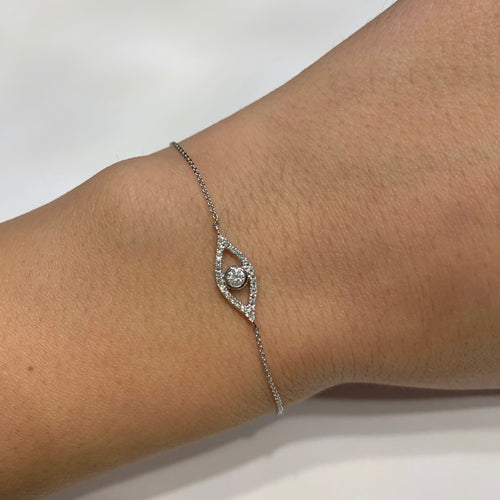 Single Diamond Evil Eye Bracelet – Brooke Rayn