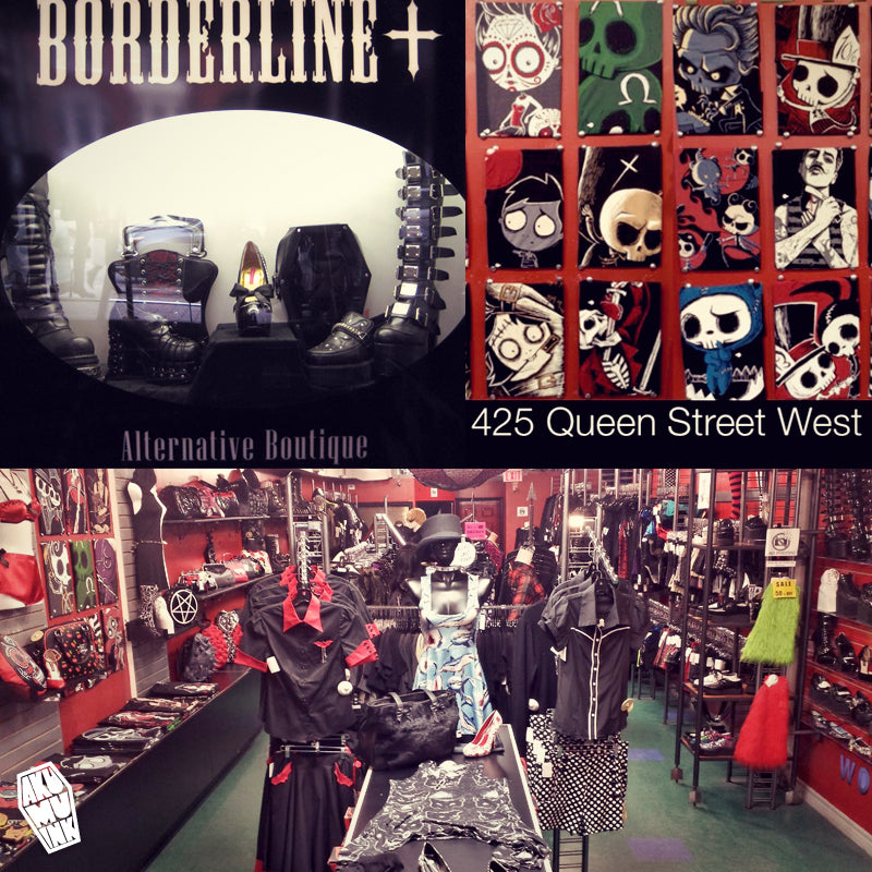 Borderlineplus, Goth-Fetisch-Laden Toronto, Fanexpo-Goth-T-Shirt, Fanexpo-Toronto-Schädel-T-Shirt, Goth-Shopping-Toronto