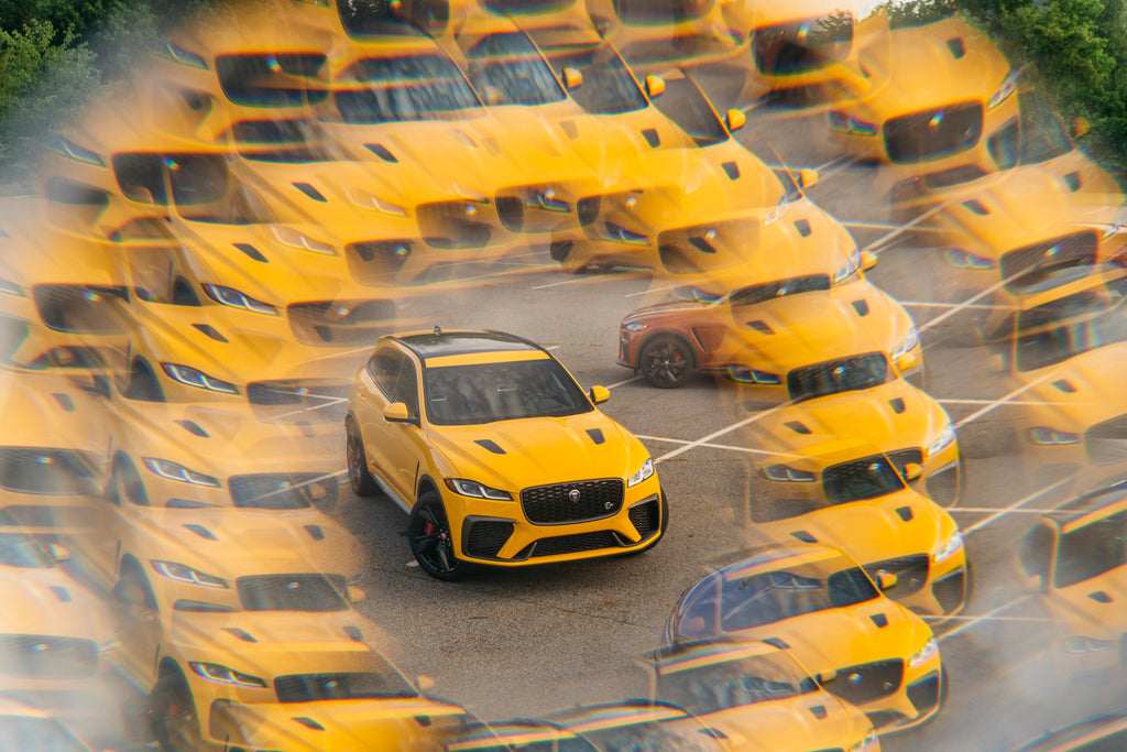 Sorrento Yellow Jaguar F-PACE SVR with refract effect