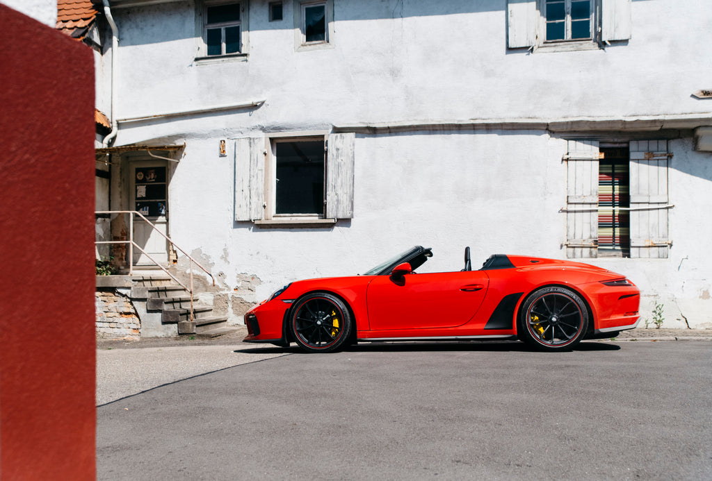 Side view of 991 Speedster in Germany