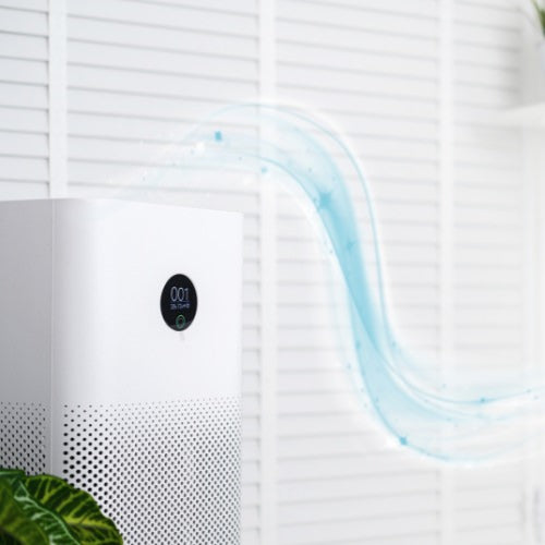 Air purifier cleaning the air in a room
