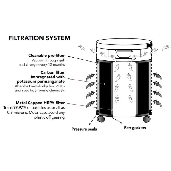 Airpura F600 Air Purifier Formaldehyde, VOCS and Particles Filtration System