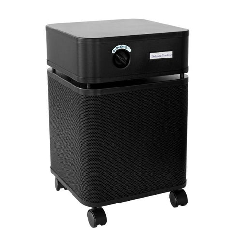 Austin Air Bedroom Machine air purifier in black, a premium model among Austin air cleaners for residential use.