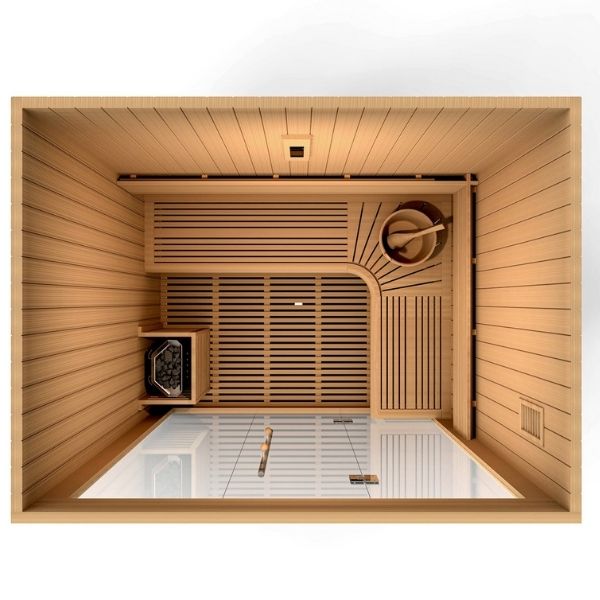 Golden Designs Copenhagen Edition 3 Person Traditional Steam Sauna GDI-7389-01 Bucket with Ladle