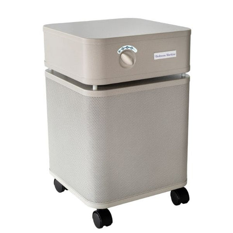 Sandstone Austin Air Bedroom Machine, a dust mite air purifier on wheels, perfect for maintaining a clean, allergen-reduced sleeping environment