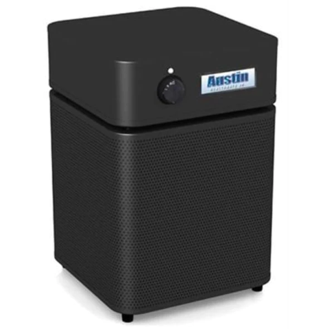 Austin Air HealthMate Junior (black), a compact and efficient air purifier designed to improve indoor air quality and eliminate lead dust