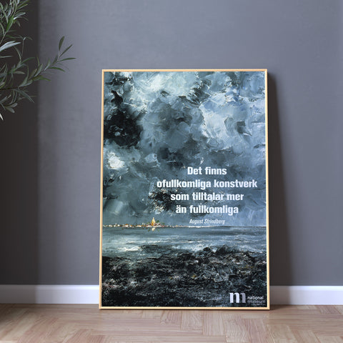 Poster med August Strindbergs målning Staden från Nationalmuseum