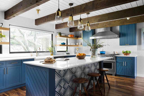 blue rustic kitchen