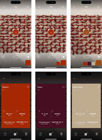 Color swatch app screenshots