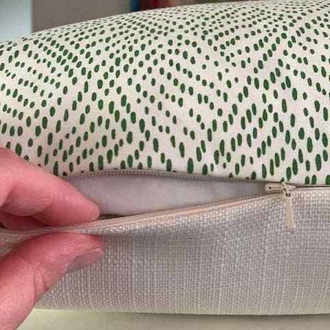 diamonda green geometric pillow cover with hidden zipper