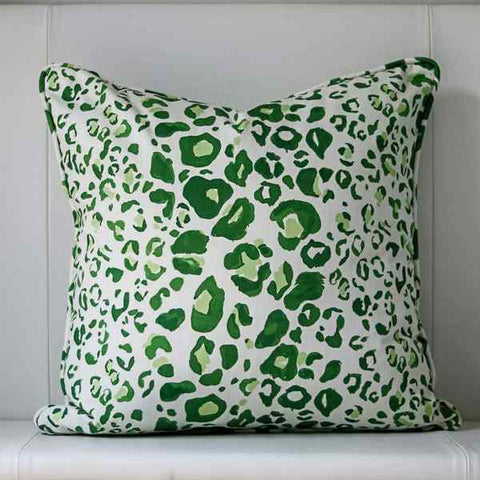 leopard green animal print pillow