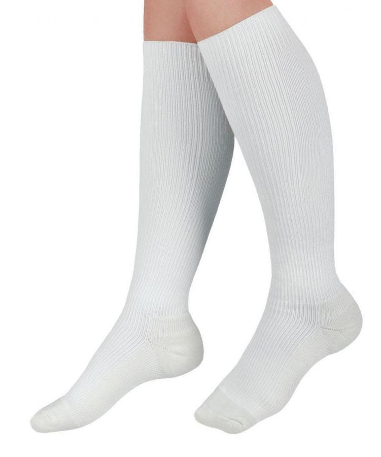 CURAD Cushioned Compression Socks White mm Hg 1520 Size C 1 Pair ...