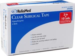 ReliaMed ZTPL03A Clear Surgical Tape 1 Roll