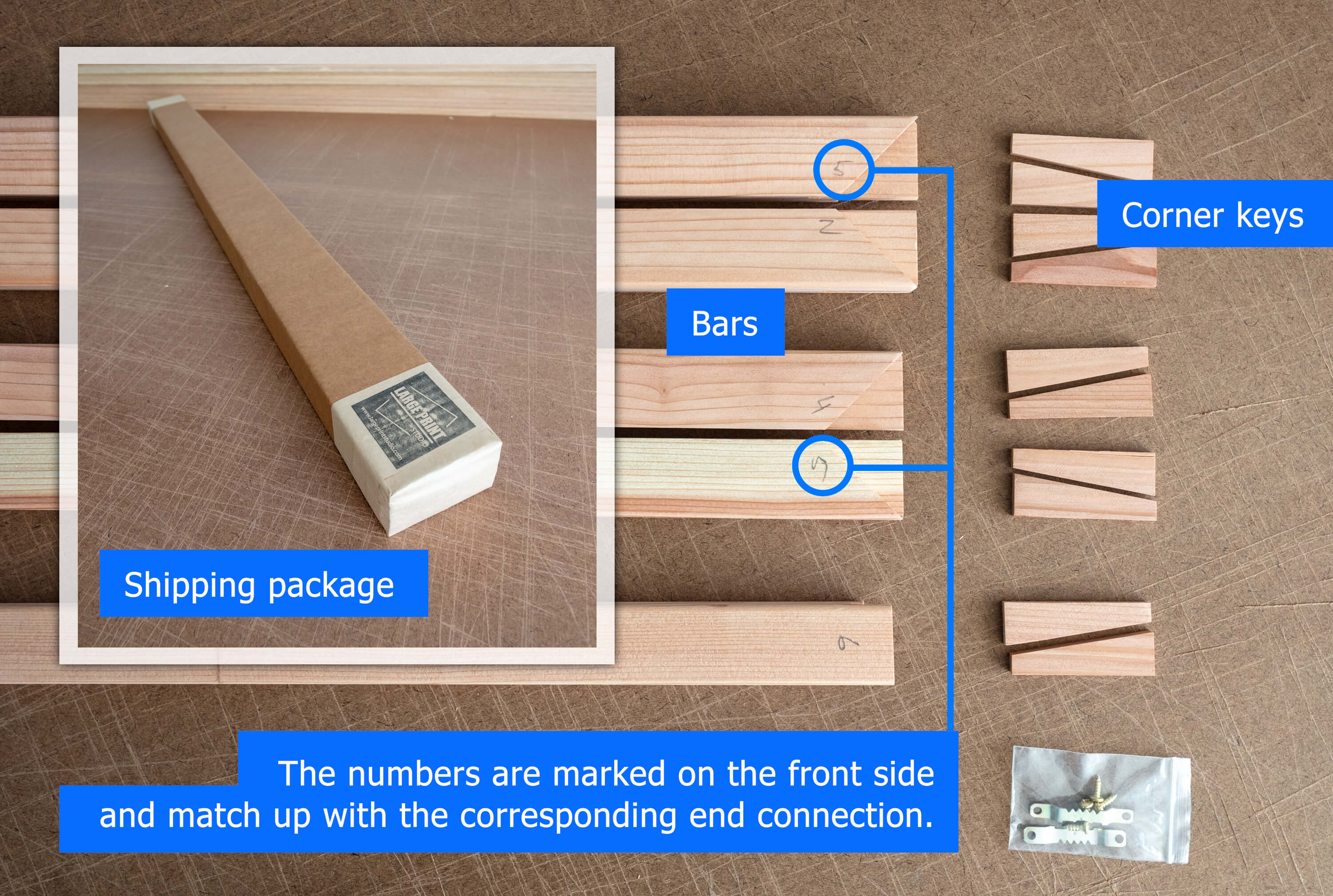 Step-by-step guide on how to assemble canvas stretcher bars – Large Print  Studio