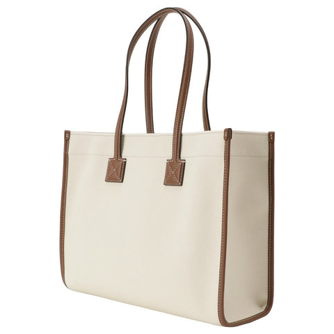 BURBERRY CANVAS LEATHER SMALL FREYA TOTE BAG 80441381 NATURAL