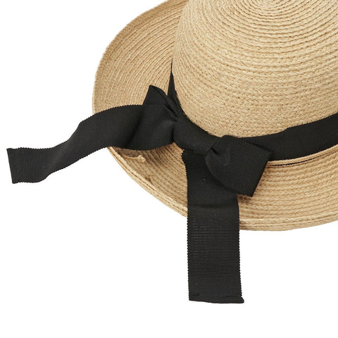 HELEN KAMINSKI NEWPORT SB RAFFIA HAT UPF50 M NATURAL MIDNIGHT