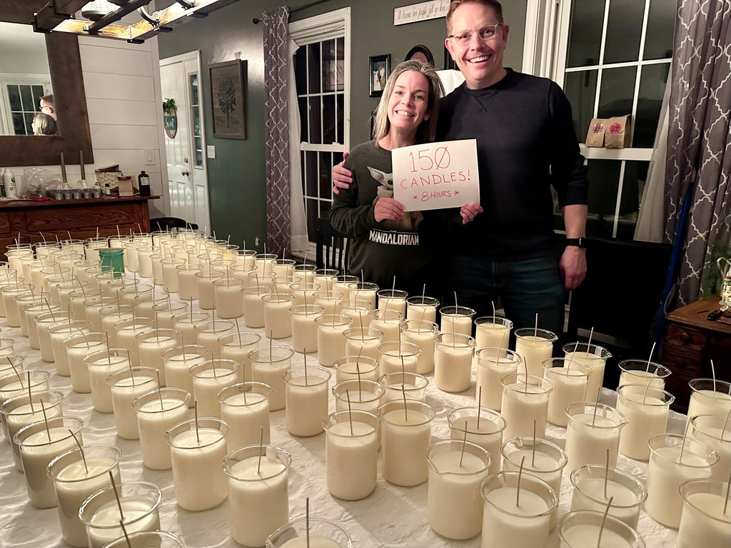 we poured 150 candles in a day