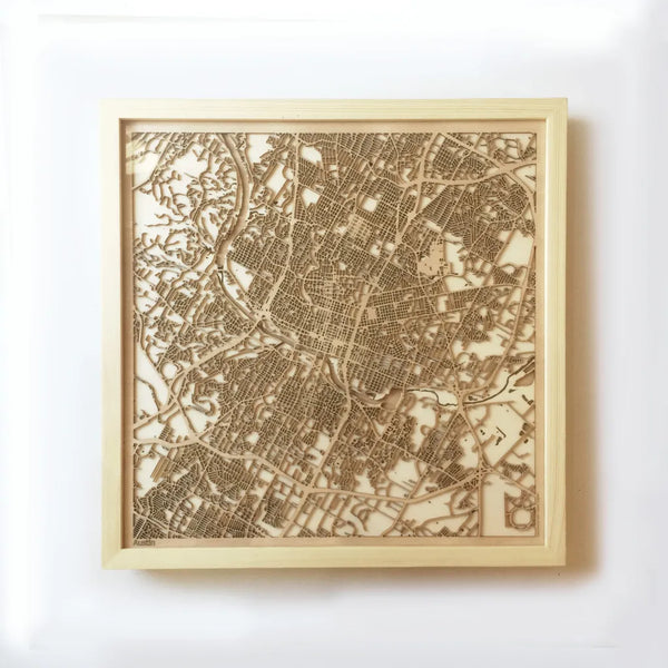 Austin CityWood Minimal Wooden map wood laser cut maps https://thecitywood.com/ CityWood is a wooden map artwork. City streets, water CityWood - Laser Cut Wooden Maps - Award Wining Design by architect and designer Hubert Roguski