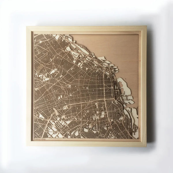 Buenos Aires CityWood Minimal Wooden map wood laser cut maps https://thecitywood.com/ CityWood is a wooden map artwork. City streets, water CityWood - Laser Cut Wooden Maps - Award Wining Design by architect and designer Hubert Roguski