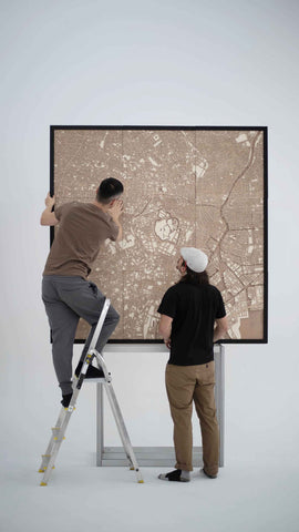 Behind the Scenes: Setting the Stage for 'Metropolis', a Hubert Roguski Exhibition - CityWood laser cut wooden map