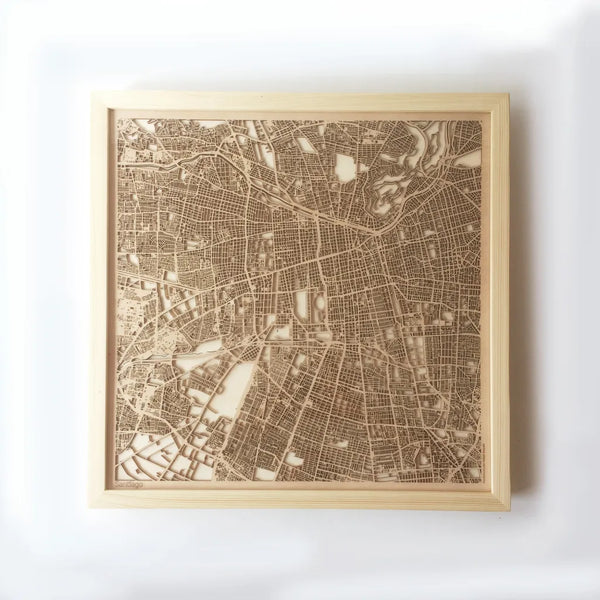 Santiago CityWood Minimal Wooden map wood laser cut maps https://thecitywood.com/ CityWood is a wooden map artwork. City streets, water CityWood - Laser Cut Wooden Maps - Award Wining Design by architect and designer Hubert Roguski