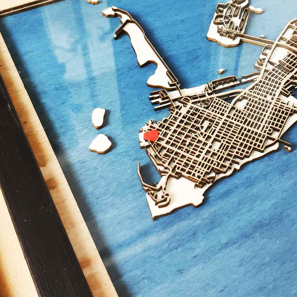 Unique Housewarming Gifts Personalized Wooden City Maps