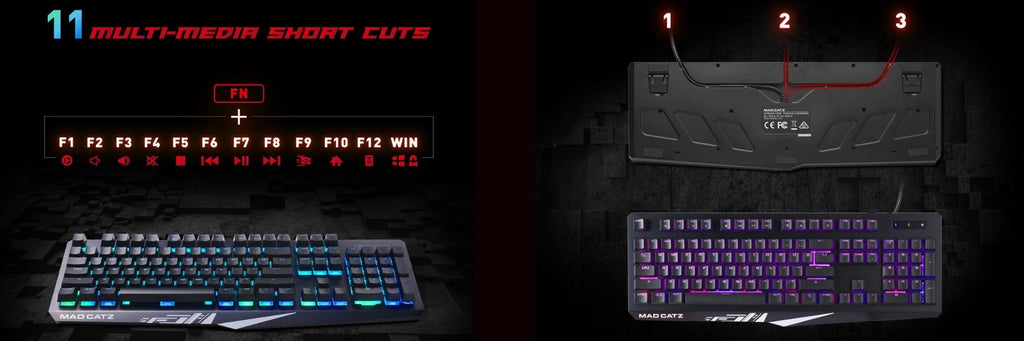 Mad Catz The Authentic STRIKE 2 Mechanical Gaming Keyboard - Svart N-KEY ROLLOVER dele nordic