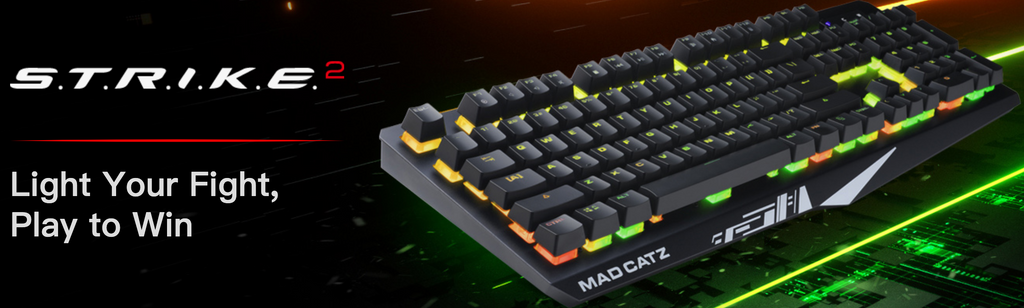 Mad Catz The Authentic STRIKE 2 Mechanical Gaming Keyboard dele nordic- Musta