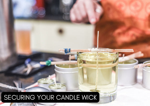 securing your candle wick