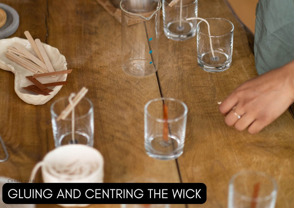 gluing and centring your candle wick