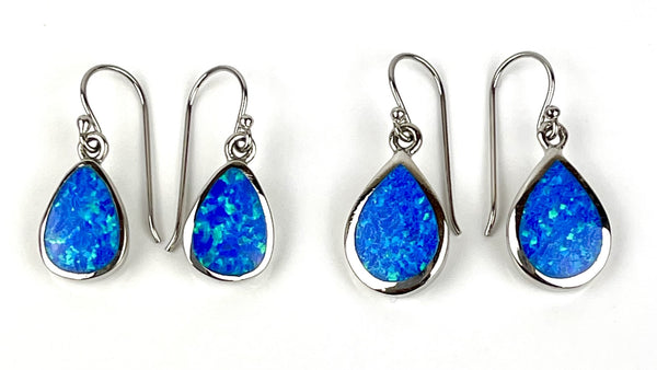 Blue Opal Standard and Large Teardrop Earrings Comparrison