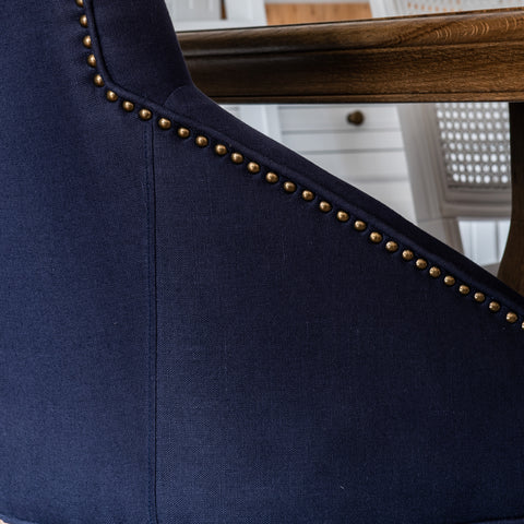 Navy linen fabric